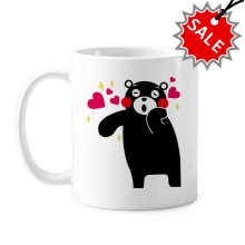 Kumamon Bear Pattern Classic Mug White Pottery Cerac Cup  Milk Coffee With Handles 350 ml