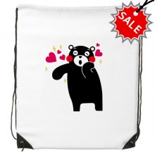 Kumamon Bear Illustration Pattern Backpack Fine Lines Shopping Handbag Shoulder Polyester Bag